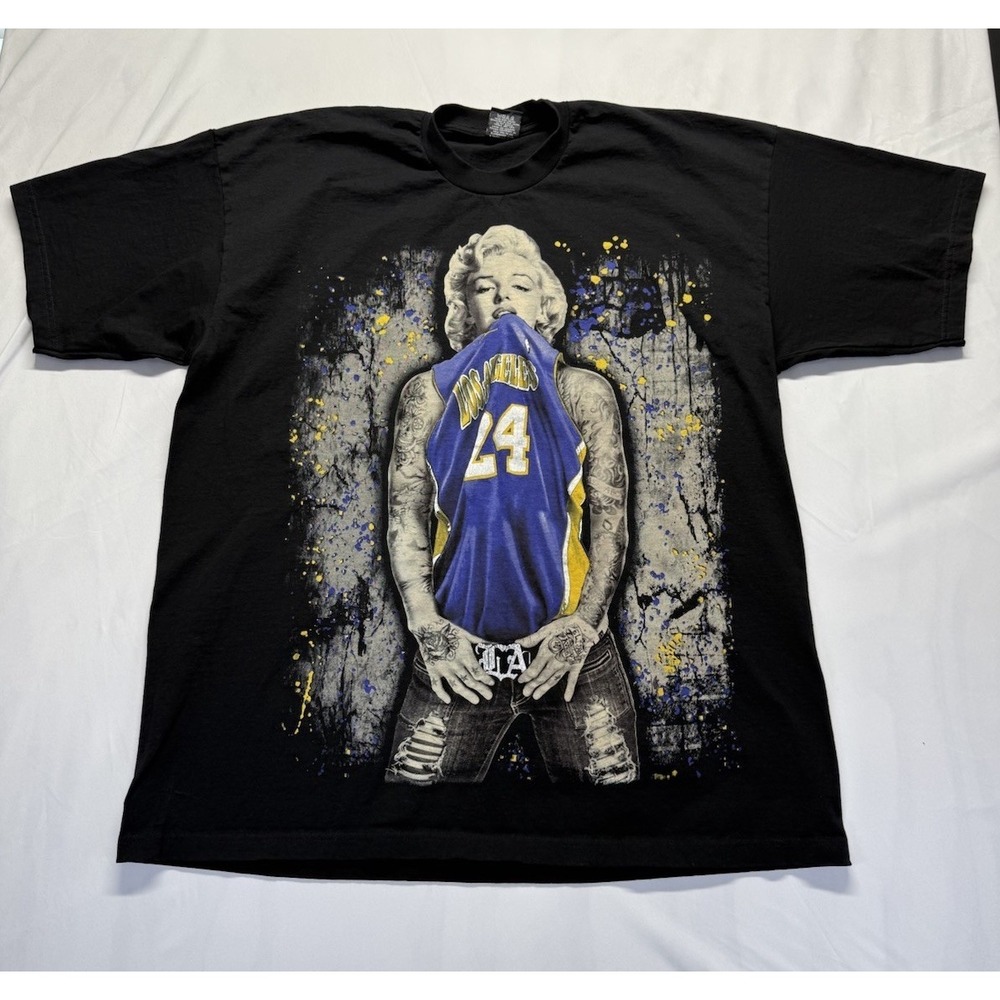 Marilyn Monroe Lakers 24 Kobe Tribute Graphic T Shirt‎ Black Pro Tag 3XL